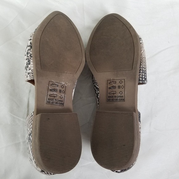 Qupid Shoes Womens 7 Multicolor Snakeskin Slip On Open Side Flat - Picture 4 of 11